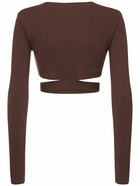 ANDREADAMO - Stretch Knit Crop Top W/ Cutout Belt