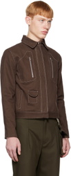 Carlota Barrera Brown Contrast Stitch Jacket
