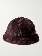 Needles - Printed Faux Fur Bucket Hat - Burgundy