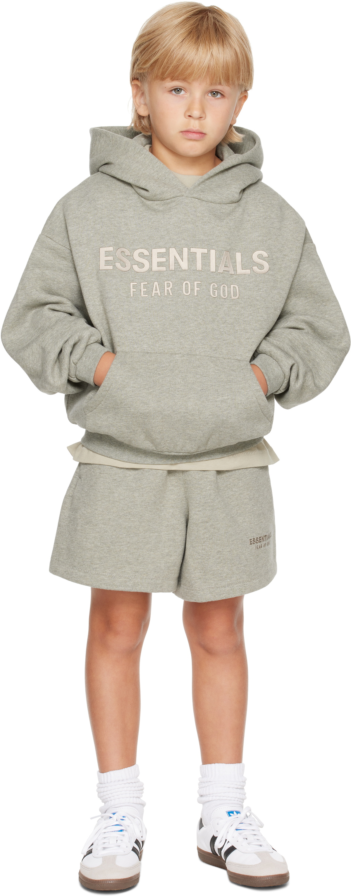 Fear of God ESSENTIALS Kids Gray Fleece Hoodie