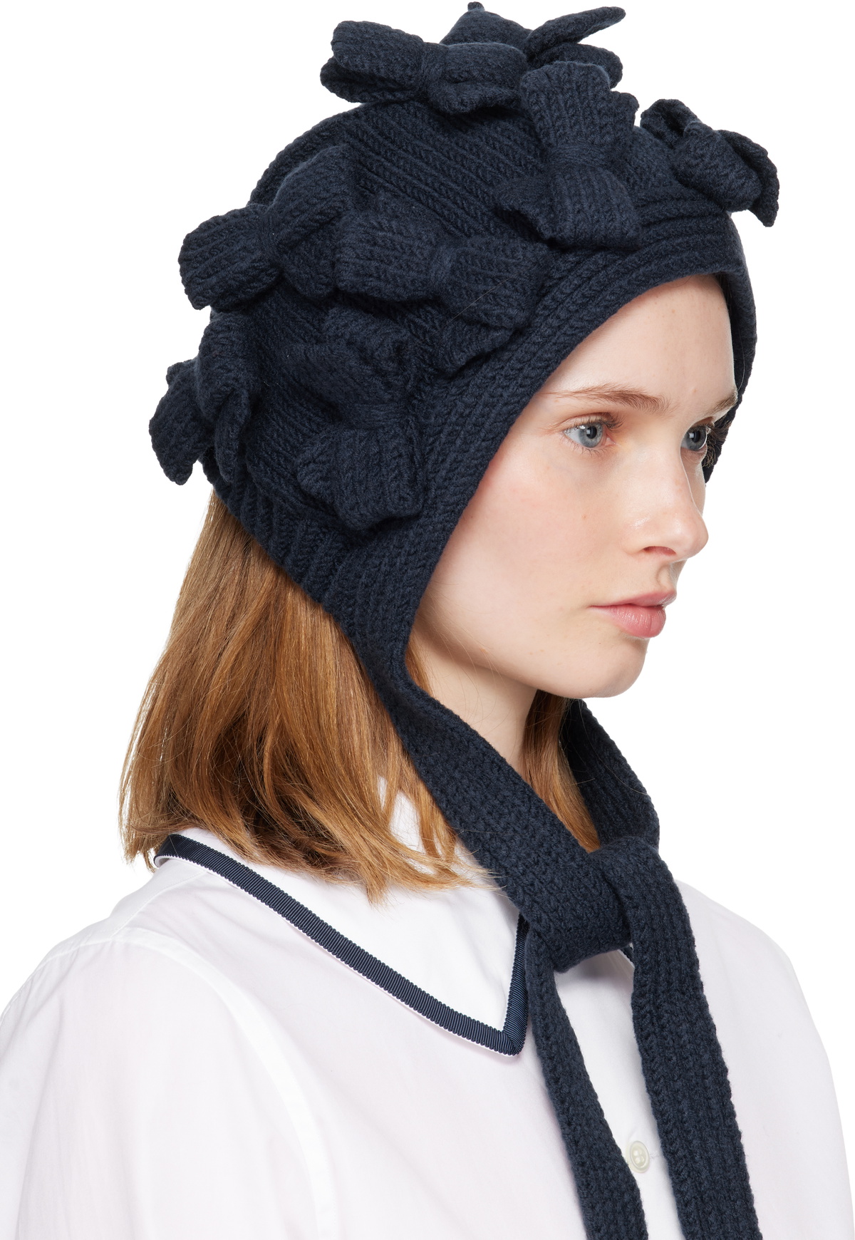 Comme des Garçons Girl Navy Bow Bonnet Hood