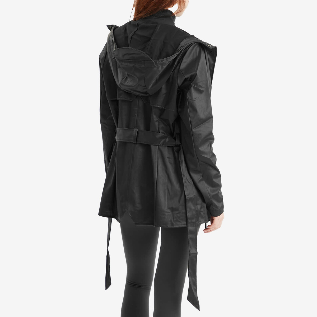 Rains Women's Curve Rain Jacket in Black Grain