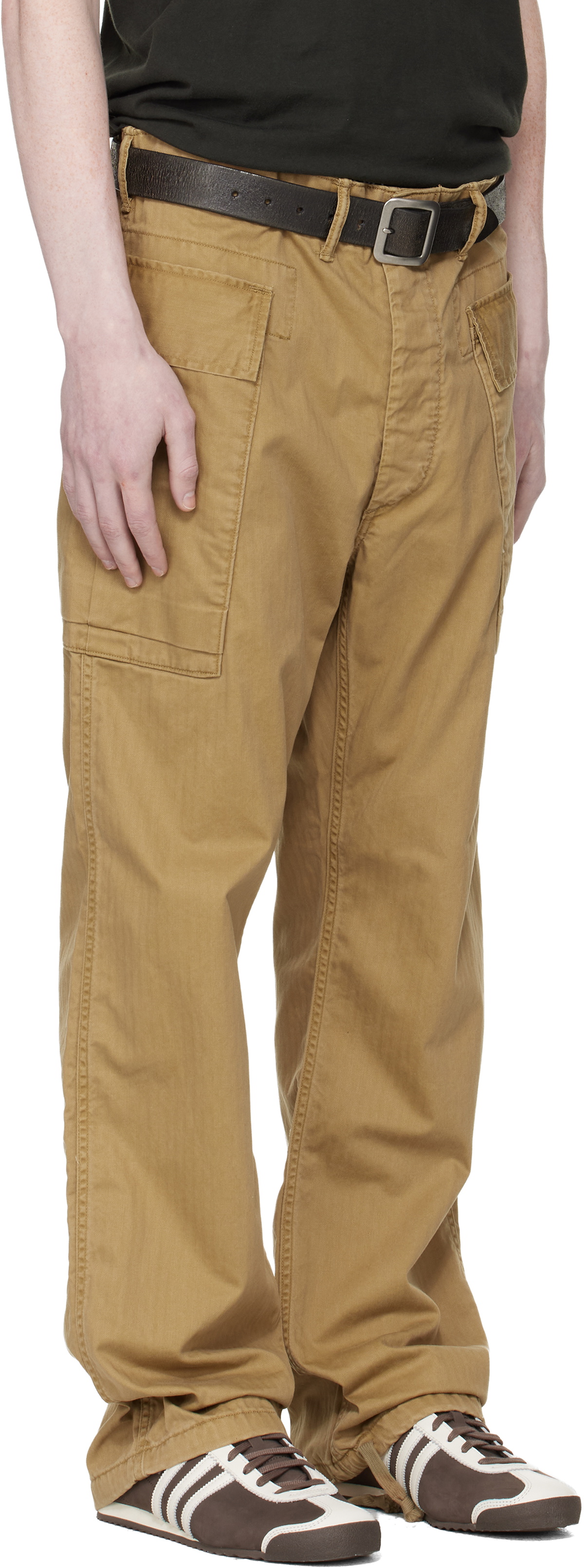 RRL Tan Herringbone Twill Cargo Pants
