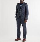 Junya Watanabe - Garment-Dyed Pinstriped Woven Suit Trousers - Blue