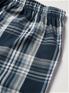 Schiesser - Checked Cotton-Poplin Pyjama Shorts - Blue