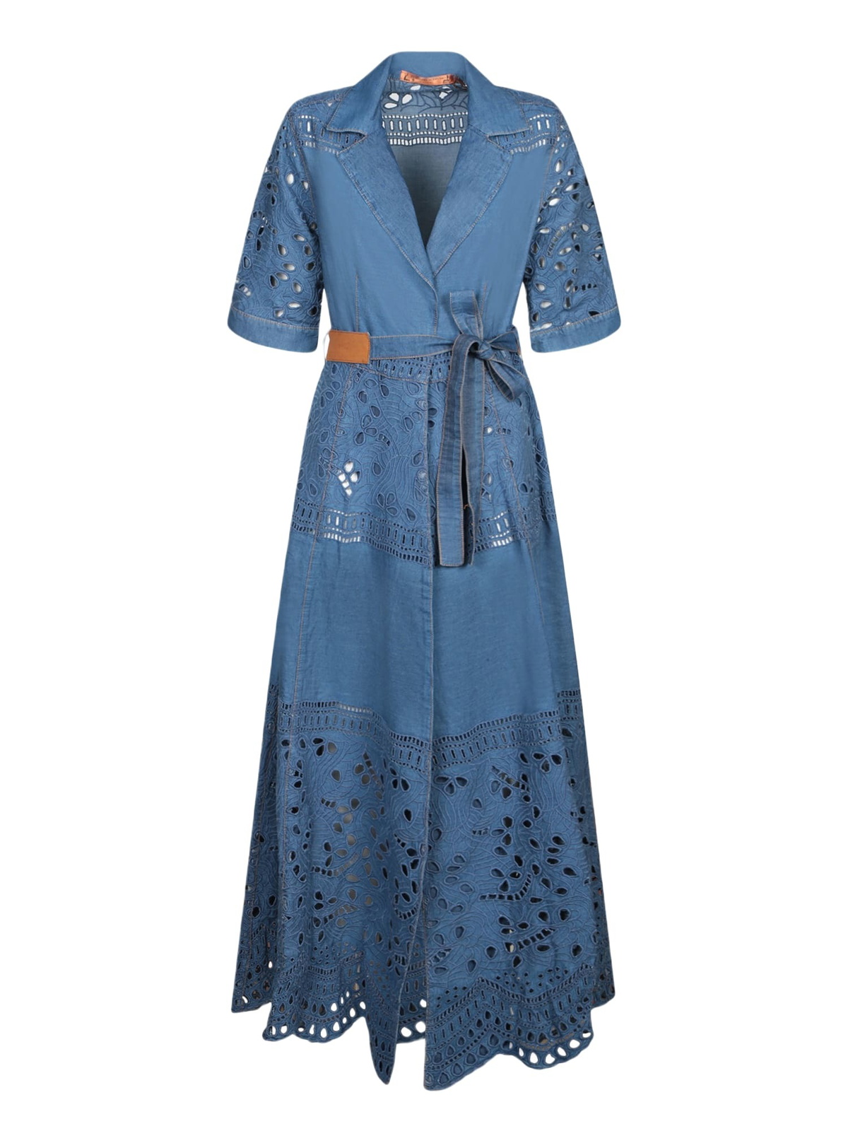 ERMANNO SCERVINO Cotton Blend Lace Long Dress Ermanno Scervino