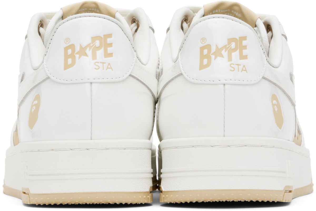 BAPE White & Beige BAPE STA #6 Sneakers A Bathing Ape