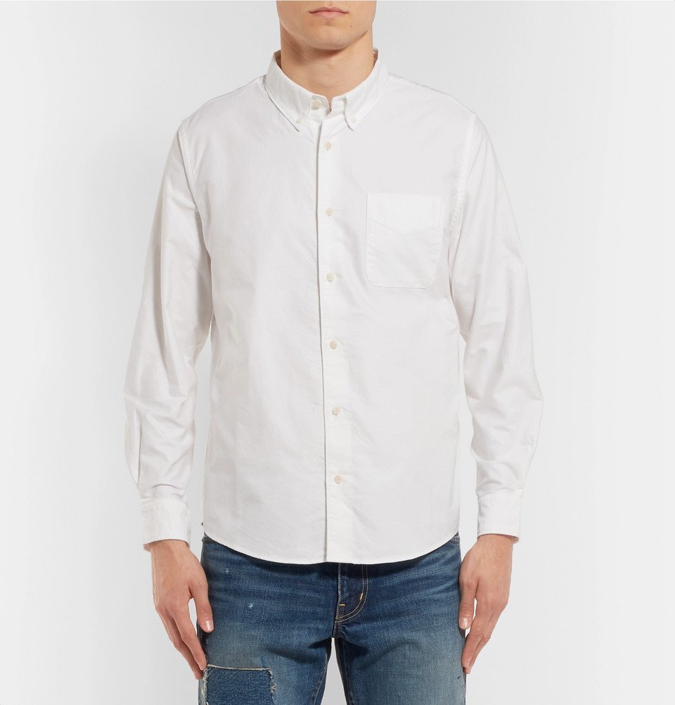 visvim - Button-Down Collar Checked Elbow-Patch Cotton Shirt - Men ...