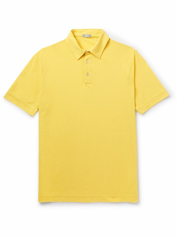 Photo: Incotex - Zanone Slim-Fit Cotton Polo Shirt - Yellow