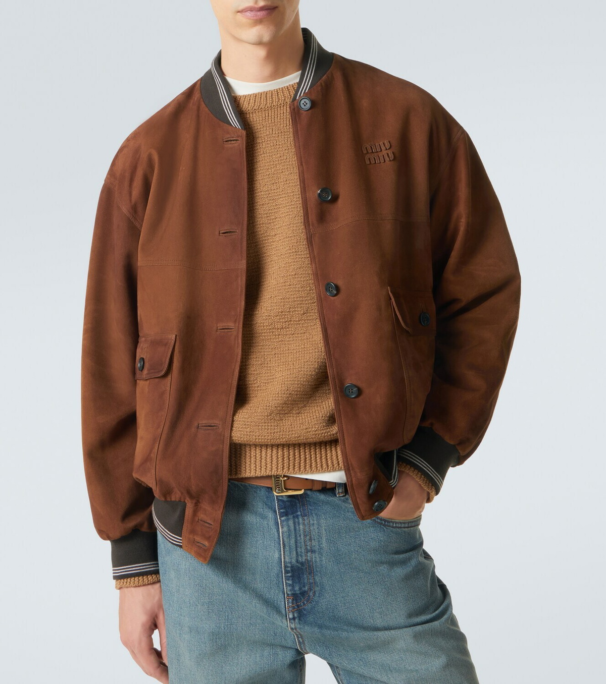 Miu Miu Suede bomber jacket
