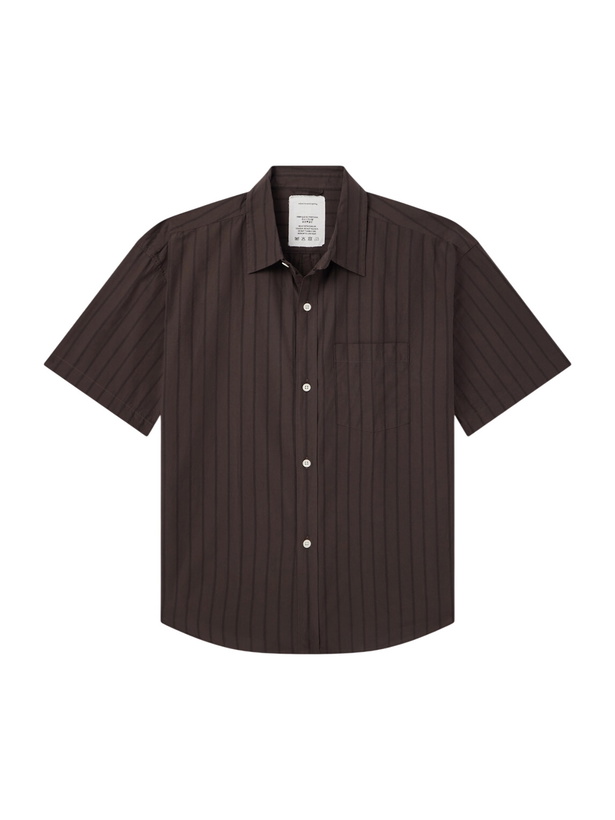 Photo: mfpen - New Input Striped Cotton-Poplin Shirt - Brown