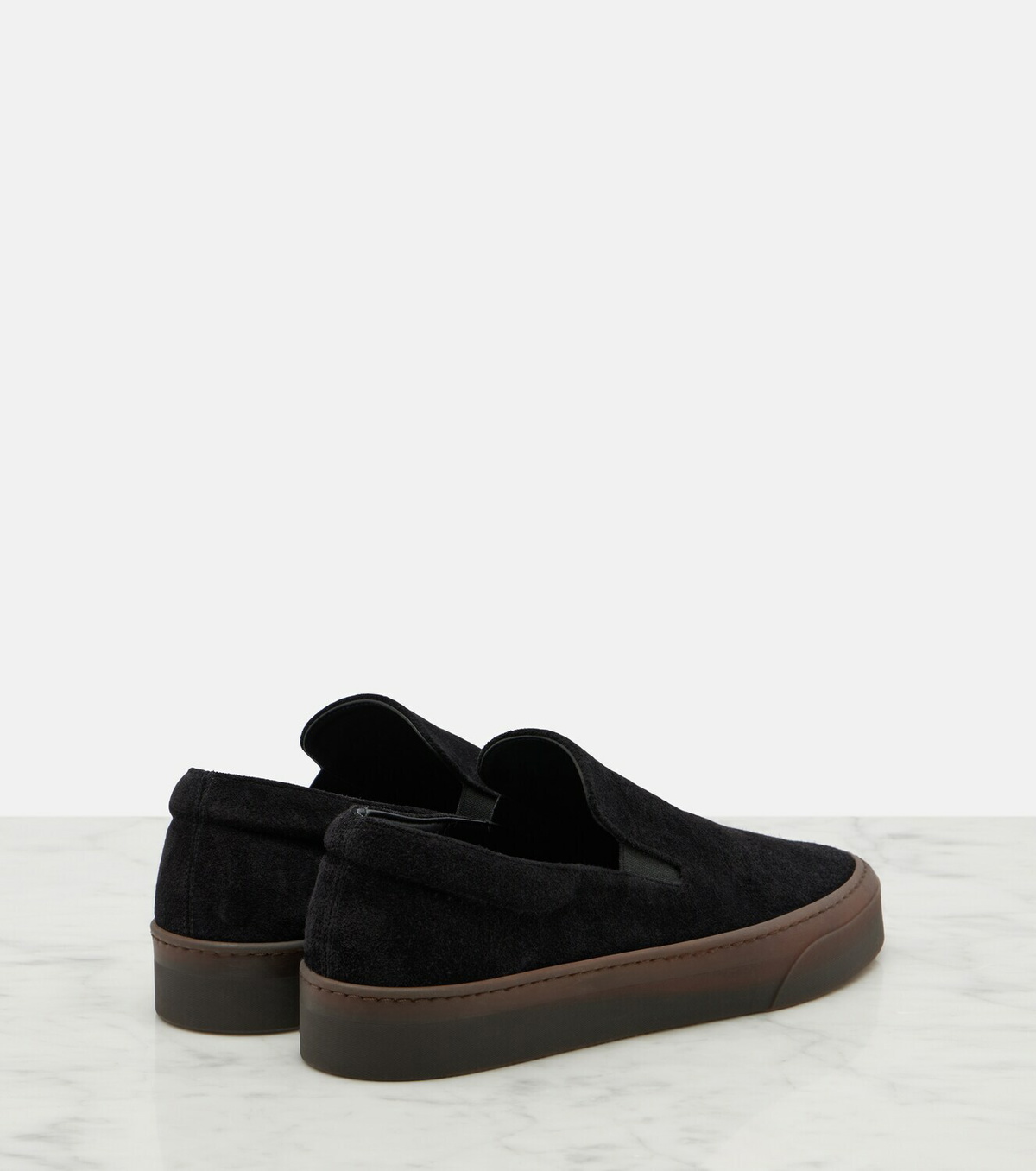 The Row MH suede slip-on shoes