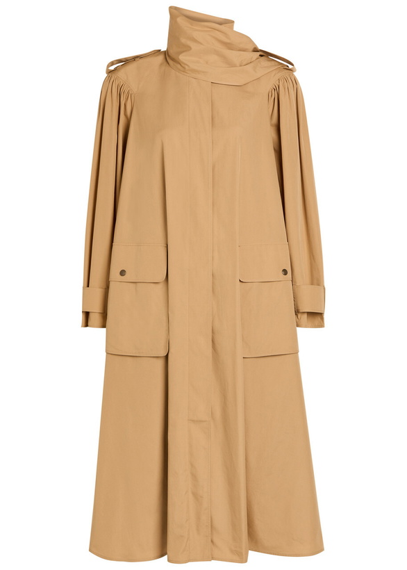 Photo: Chloe Scarf-effect Cotton-poplin Trench Coat Beige