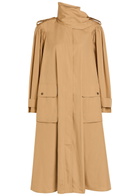 Chloe Scarf-effect Cotton-poplin Trench Coat Beige