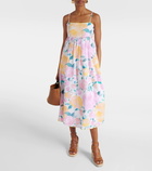 Juliet Dunn Floral cotton and linen midi dress