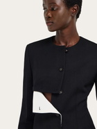 Ferragamo Womens Wool jacket with button detail in Black