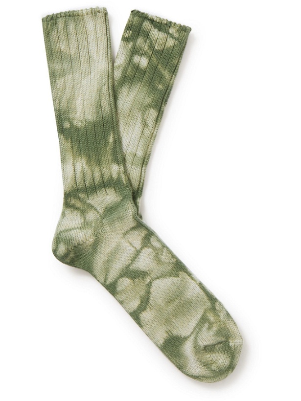 Photo: Anonymous ism - GOHEMP Ribbed Tie-Dyed Cotton-Blend Socks