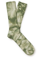 Anonymous ism - GOHEMP Ribbed Tie-Dyed Cotton-Blend Socks