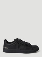 Logo Patch Touch Strap Sneakers in Black