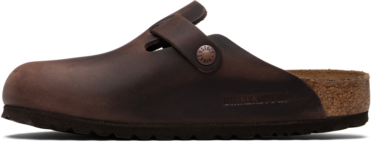 Birkenstock Brown Regular Boston Oiled Leather Slip-on Loafers