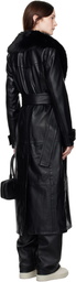 Stand Studio Black Lilah Faux-Leather Coat