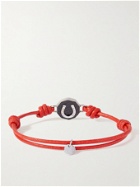 TATEOSSIAN - Waxed-Cord, Stainless Steel and Carbon Bracelet - Red