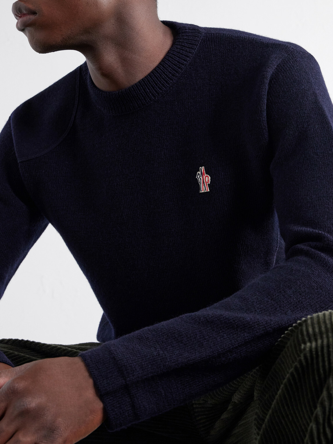 Moncler Grenoble - Logo-Appliquéd Virgin Wool Base Layer - Blue