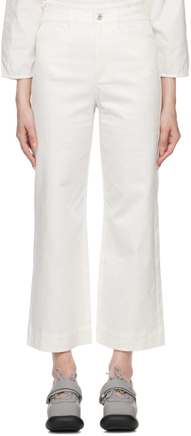 Proenza Schouler White Label logo-patch cropped jeans