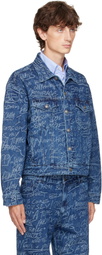 Sky High Farm Workwear Navy KS Graffiti Denim Jacket