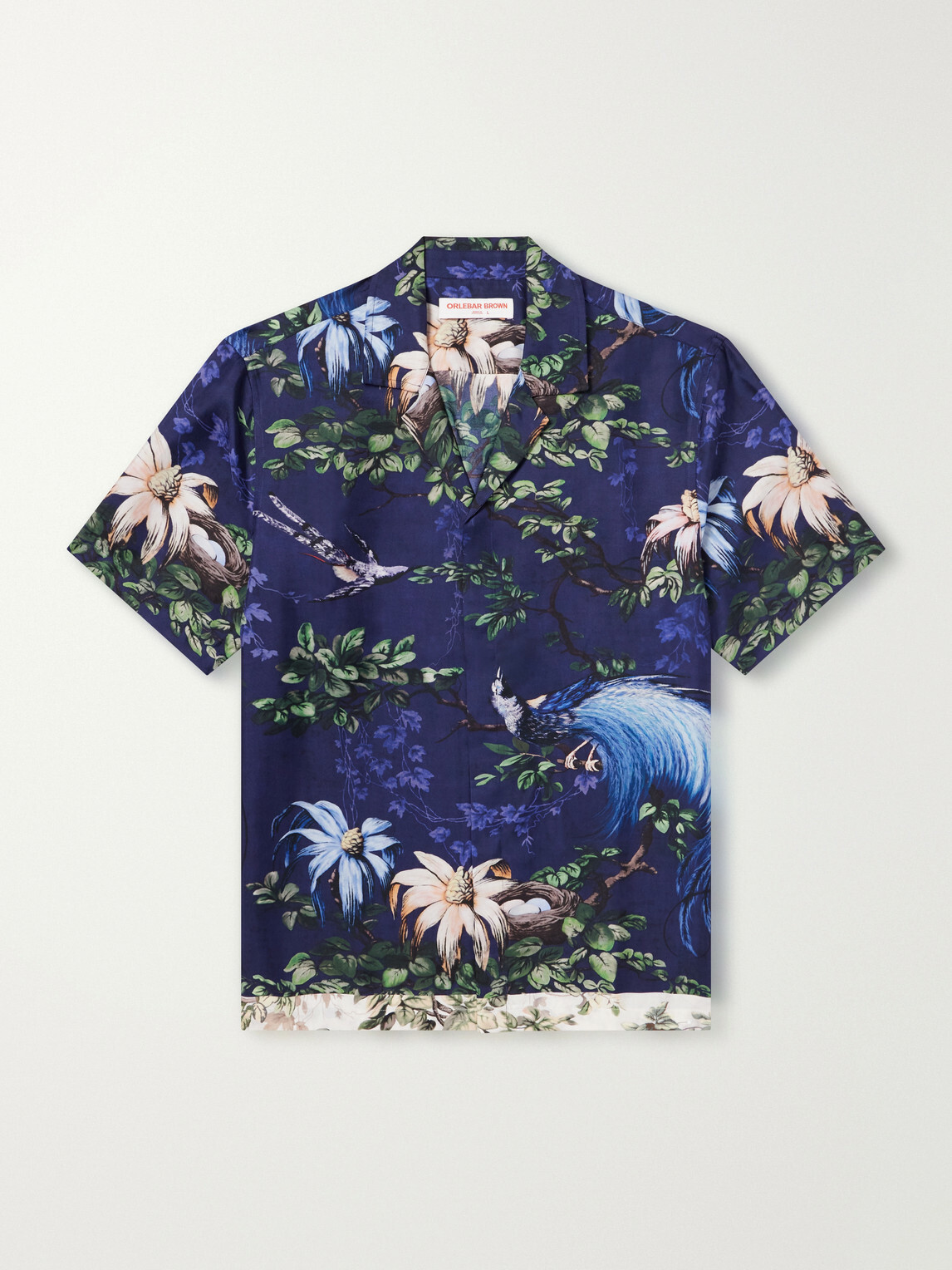 Orlebar Brown - Maitan Camp-Collar Printed Silk Shirt - Blue