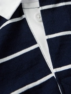 Noah - Classic Rugby Striped Cotton-Jersey Polo Shirt - Blue