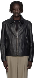 BOSS Black Regular-Fit Zip Leather Jacket