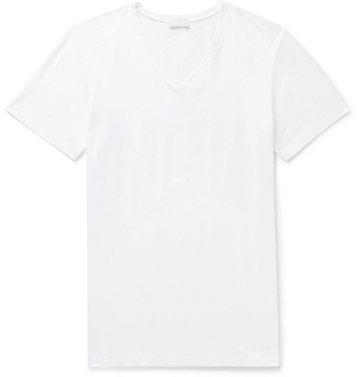 Photo: Hanro - Superior Mercerised Stretch-Cotton T-Shirt - White