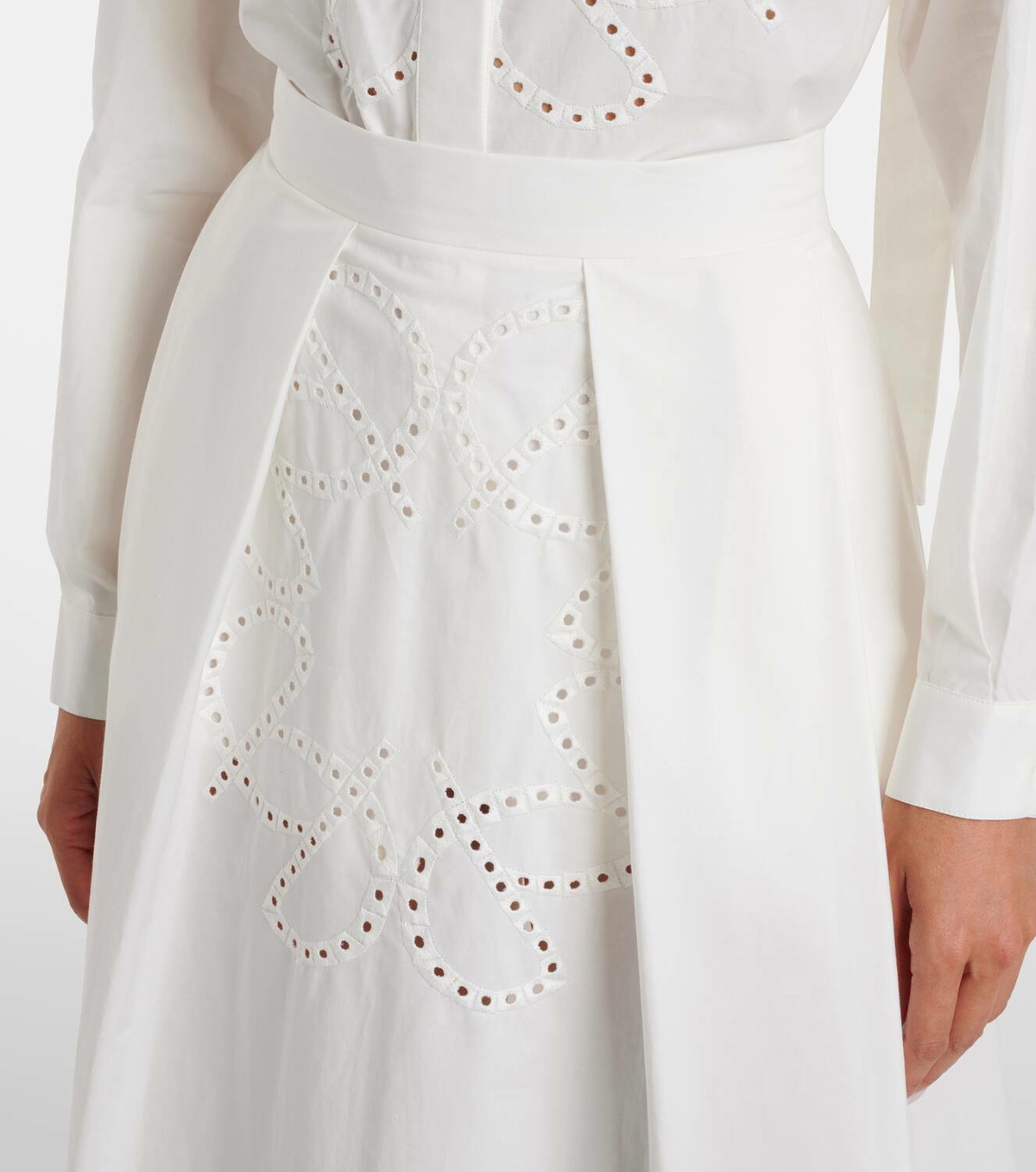 Elie Saab Cotton midi skirt