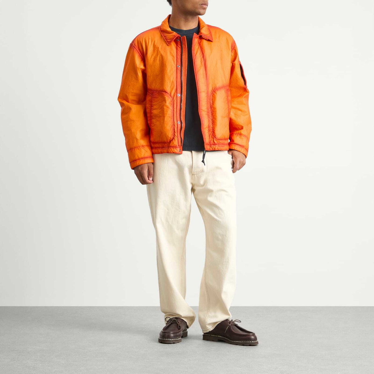 nn cpcompany C.P. Company Men's Feltro Bi-Film Jacket in Russet Orange