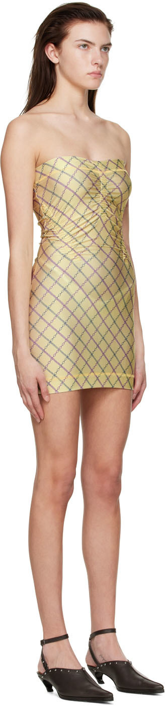 KNWLS Yellow Polyester Mini Dress KNWLS