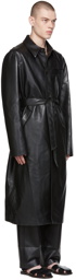 Nanushka Black Kilan Leather Trench Coat