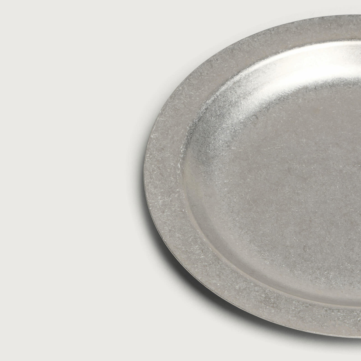 ferm LIVING Tumbled Plate in Stainless Steel