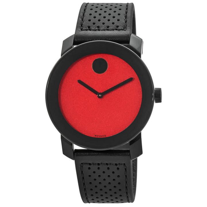 Photo: Movado Bold TR90 Quartz Red Museum Dial Mens Watch 3600762