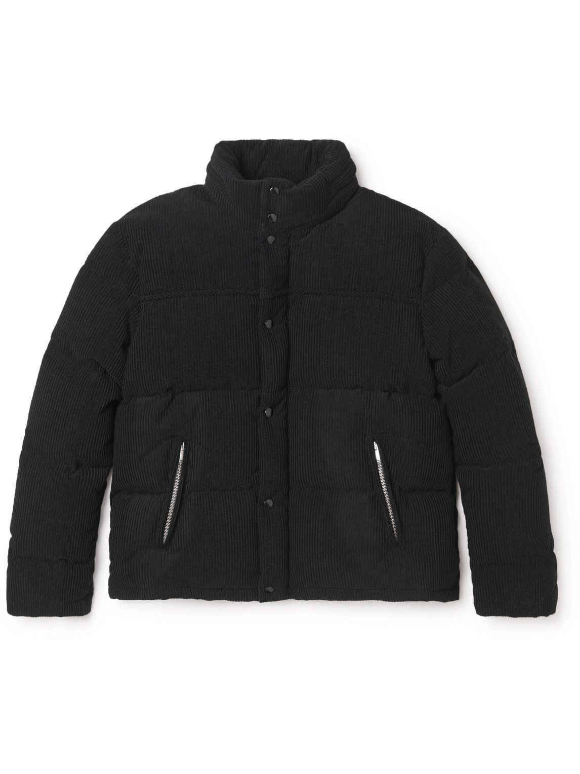 Photo: SAINT LAURENT - Quilted Wool and Cotton-Blend Corduroy Down Jacket - Black