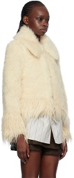 lesugiatelier Off-White Paneled Faux-Fur Jacket