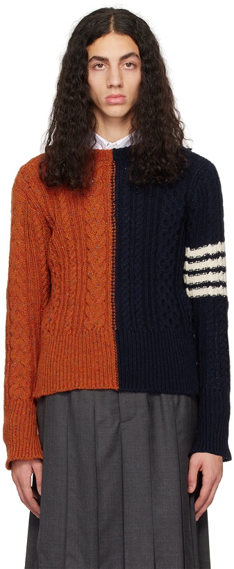Photo: Thom Browne Orange 4-Bar Sweater