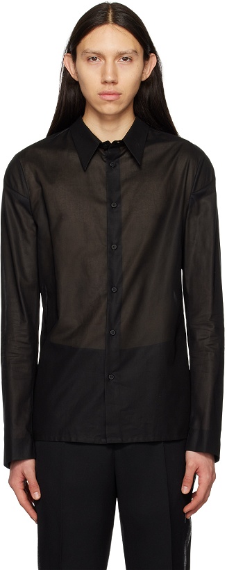 Photo: SAPIO Black Spread Collar Shirt