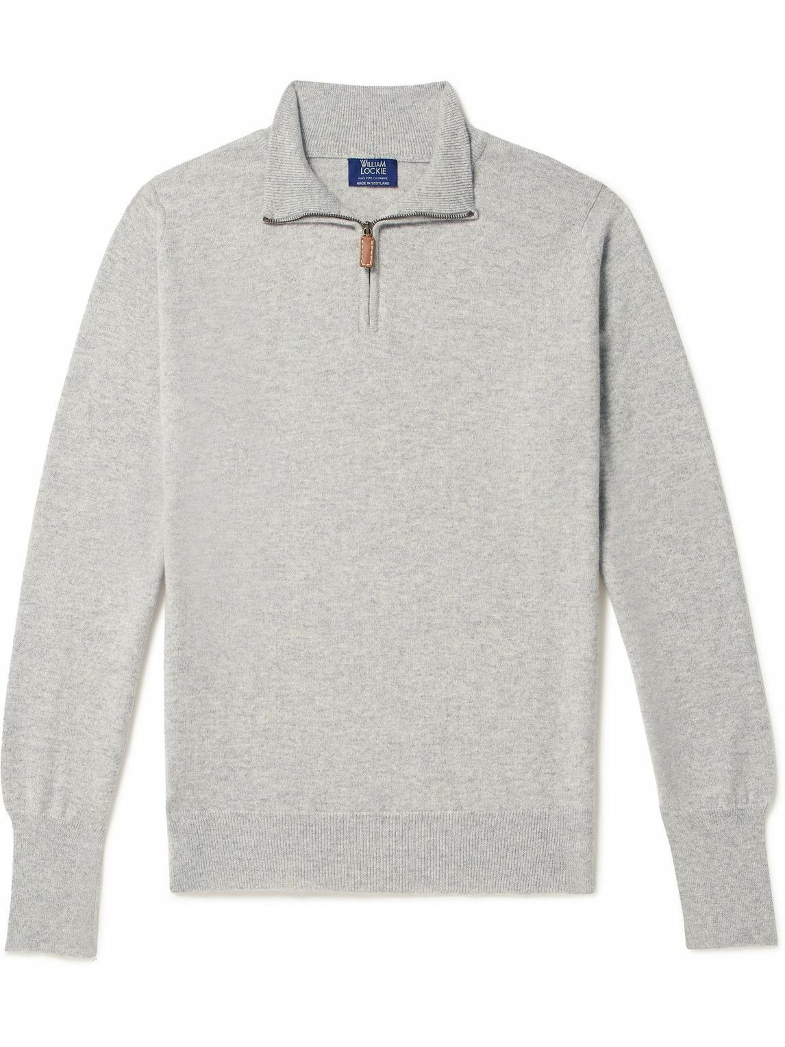 William Lockie - Oxton Cashmere Half-Zip Sweater - Gray William Lockie