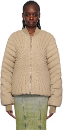 Rick Owens Taupe Moncler Edition Radiance Down Jacket