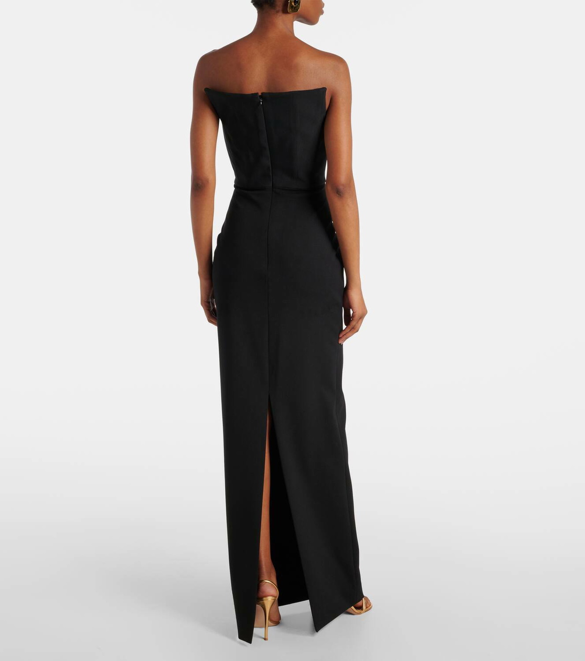 Solace London Malla crêpe corset maxi dress