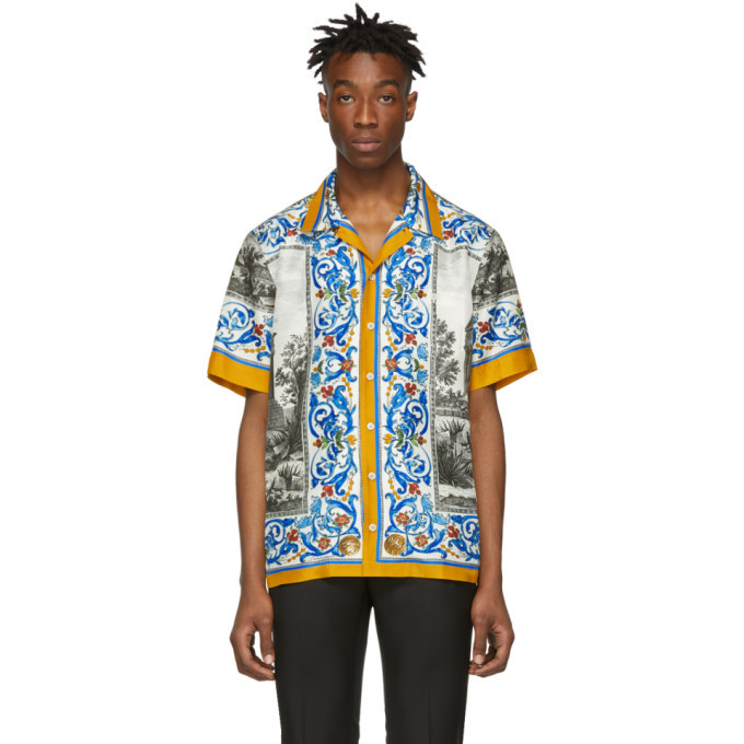 Photo: Dolce and Gabbana Multicolor Silk Tempio Shirt