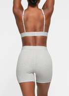 Skims Cotton-rib Boxer Shorts Light Grey