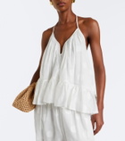 Zimmermann Solstice polka-dot cotton top