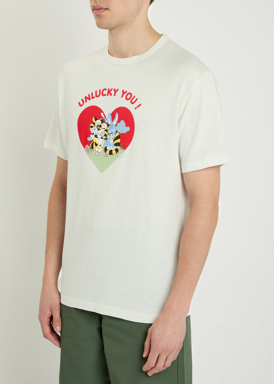 Kenzo Cartoon Printed Cotton T-shirt White
